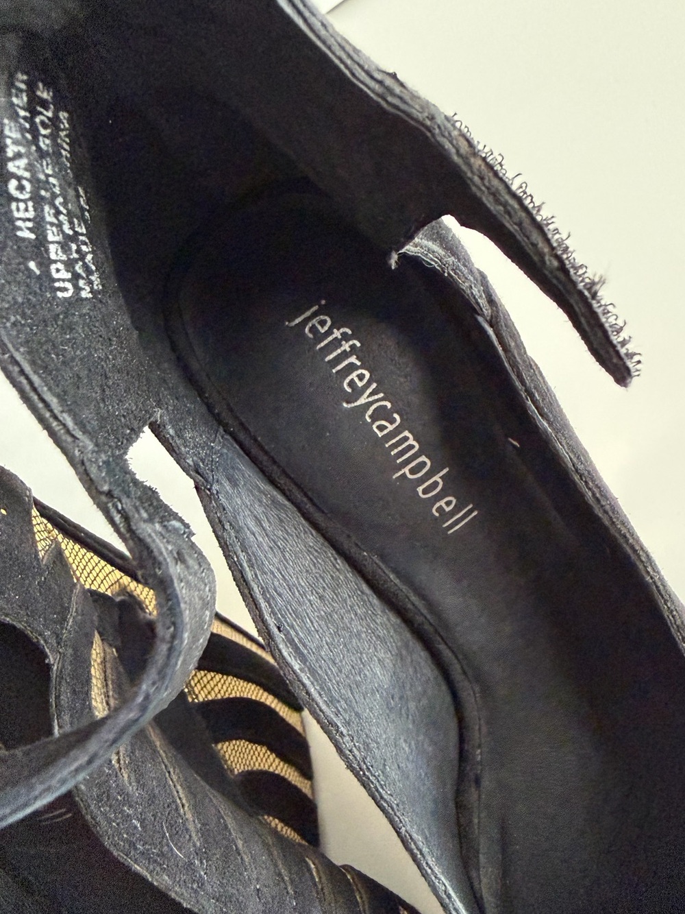 Jeffrey Campbell Hecate Black and Gold Cutout Wedge Metallic Heels size 6 - Picture 8 of 12